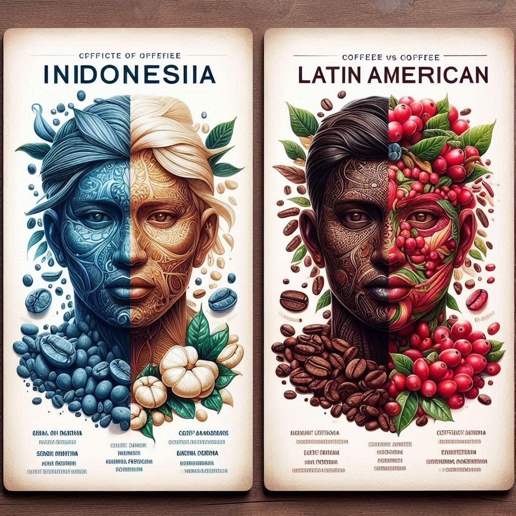 Indonesian vs Colombian coffee beans